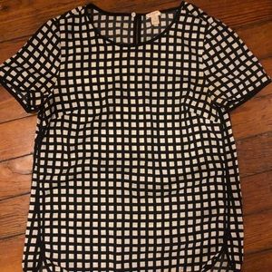 Checkered J.Crew silk top